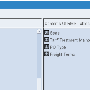 RMS Tables Maintenance